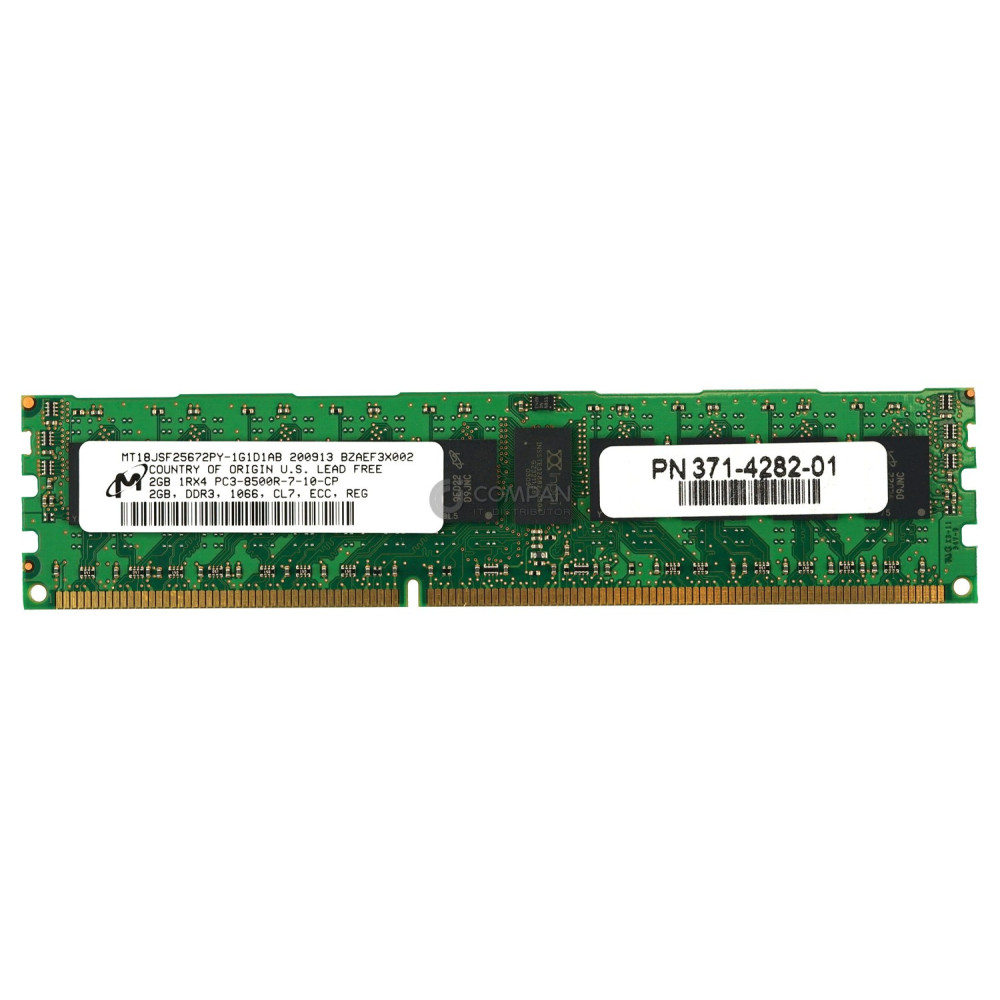 371-4282-01 SUN MEMORY 2GB 1RX4 PC3 8500R DDR3 - M393B5670DZ1-CF8, MT18JSF25672PY-1G1D1